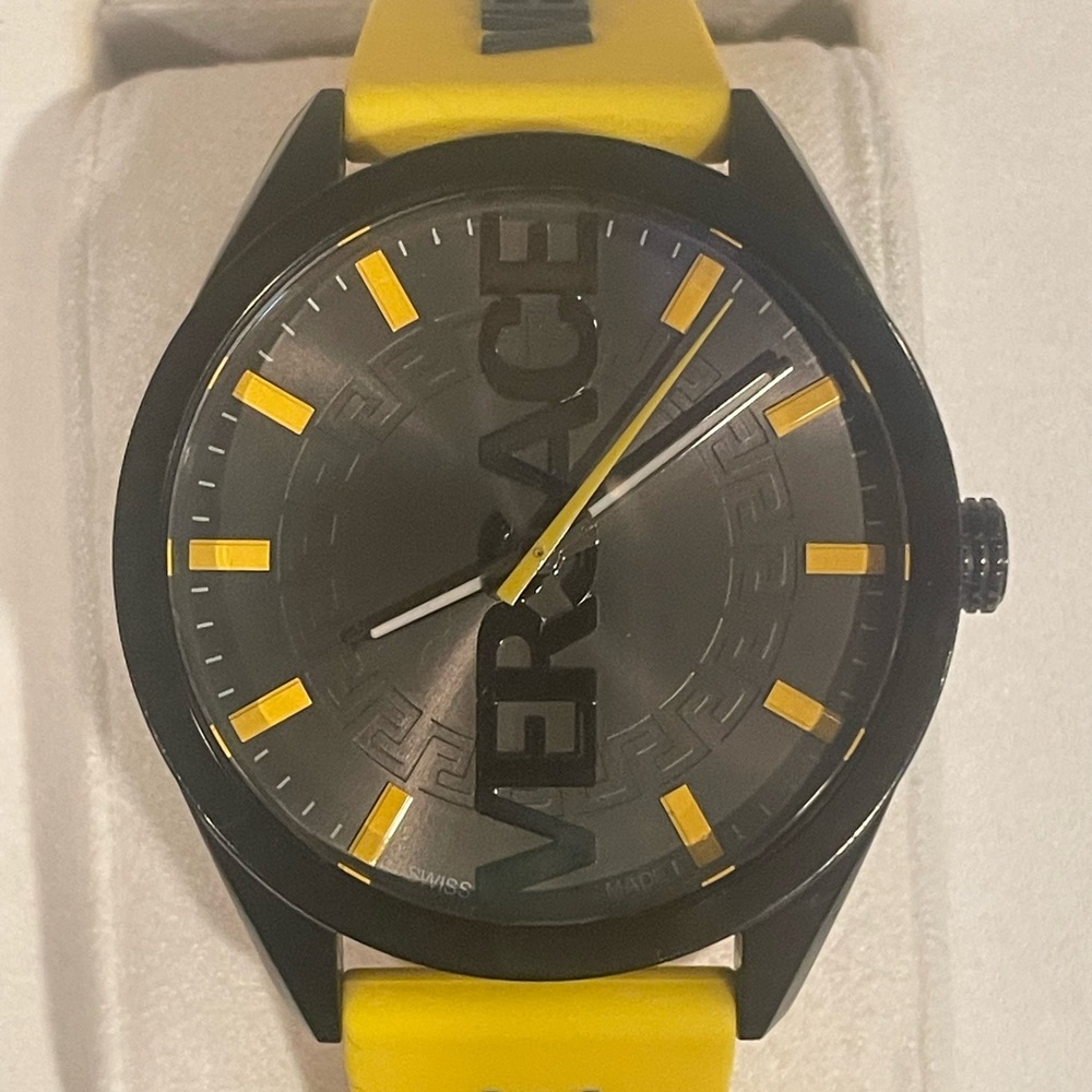 Versace Men's Black and Yellow Watch